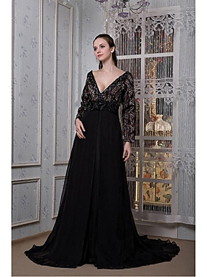 plus size evening gown with train