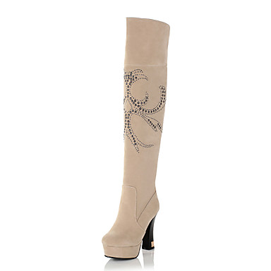 knee high chunky heels