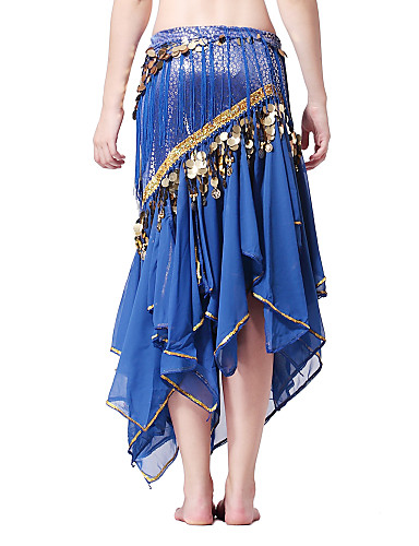 Dancewear Chiffon With Coins Belly Dance Skirt For Ladies More Colors 600912 2017 2799